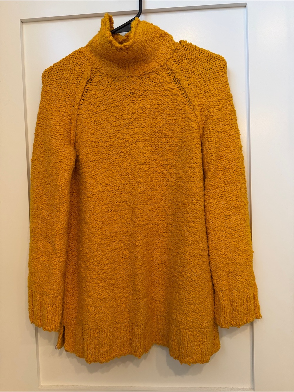 Anthropologie Mustard Bouclé Turtleneck Sweater